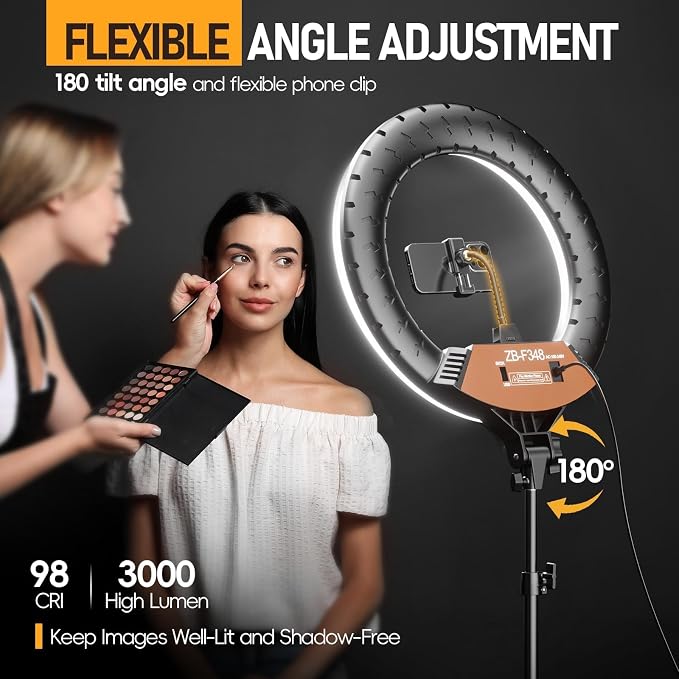 EMART 18-inch Ring Light with Stand, 2800-6500K LED Photography Lighting Kit - Image 3