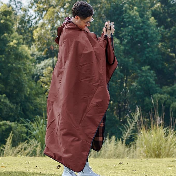 DUKUSEEK Stadium Blanket for Outdoor Sports, Waterproof Hooded Blankets for - Image 6