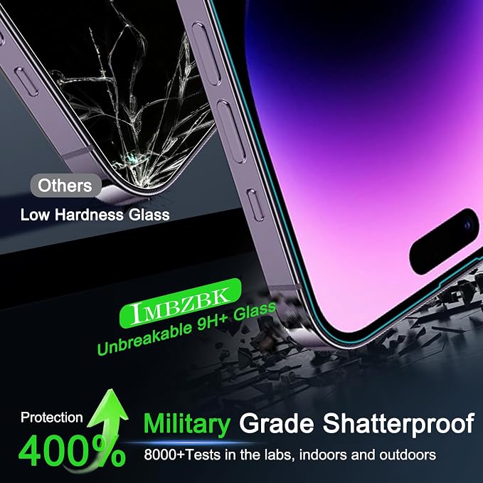 IMBZBK 3 Pack Screen Protector for iPhone 14 Pro Max Accessories, Case Friendly - Image 3