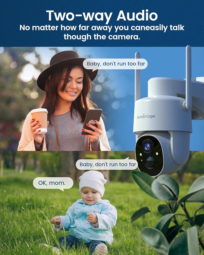 Armorcope Solar Security Cameras Wireless Outdoor, 360° View Battery Powered - Image 2