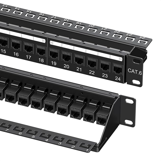 Cable Matters 1U 19-Inch 24-Port 10Gbps Cat6 Ethernet Patch Panel by CableMatters