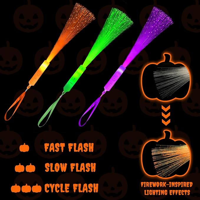 Holiday Glow in Dark Party Favors Accessories-12 Pack, Light Up Fiber Optic - Image 5