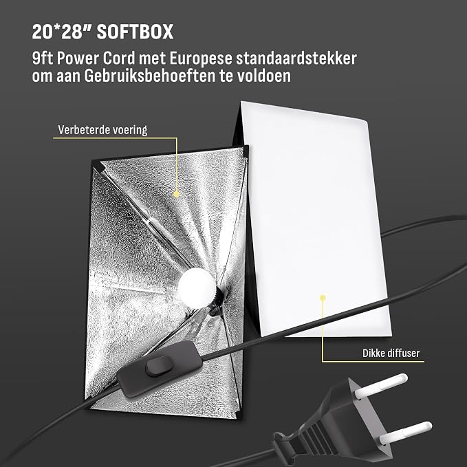 NiceVeedi Softbox Photography Lighting Kit, Overhead Studio Lights - Image 6