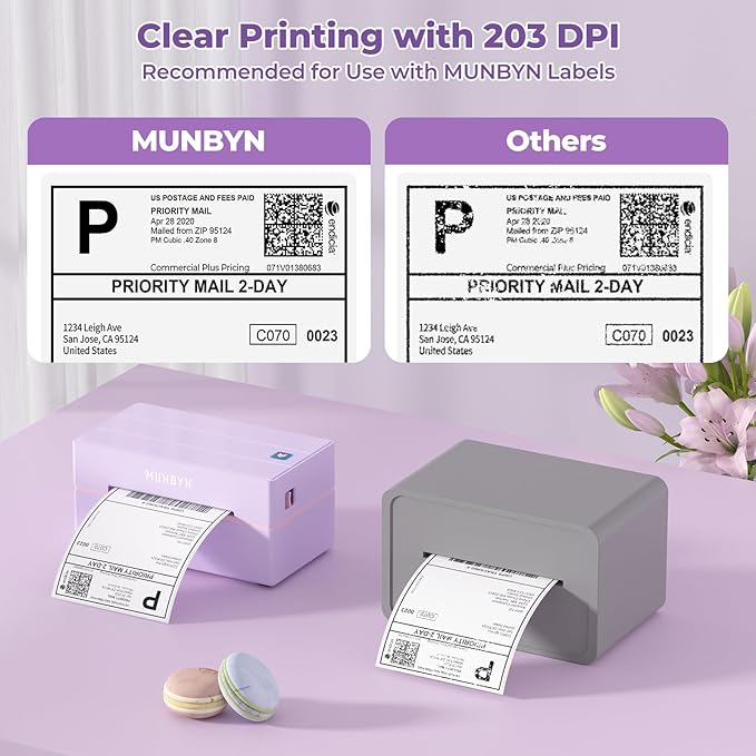 MUNBYN Bluetooth Thermal Label Printer, 130B Wireless 4x6 Shipping Label Printer - Image 2