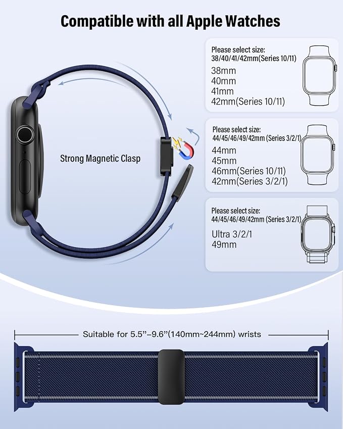 Stretchy Band Compatible with Apple Watch Bands 40mm 38mm 41mm 42mm 44mm 45mm - Image 2