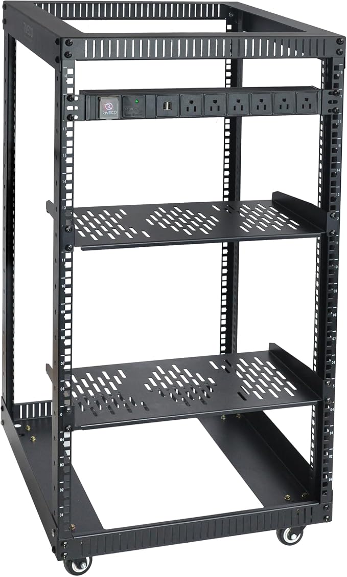 RIVECO 18U Open Frame Server Rack by RIVECO