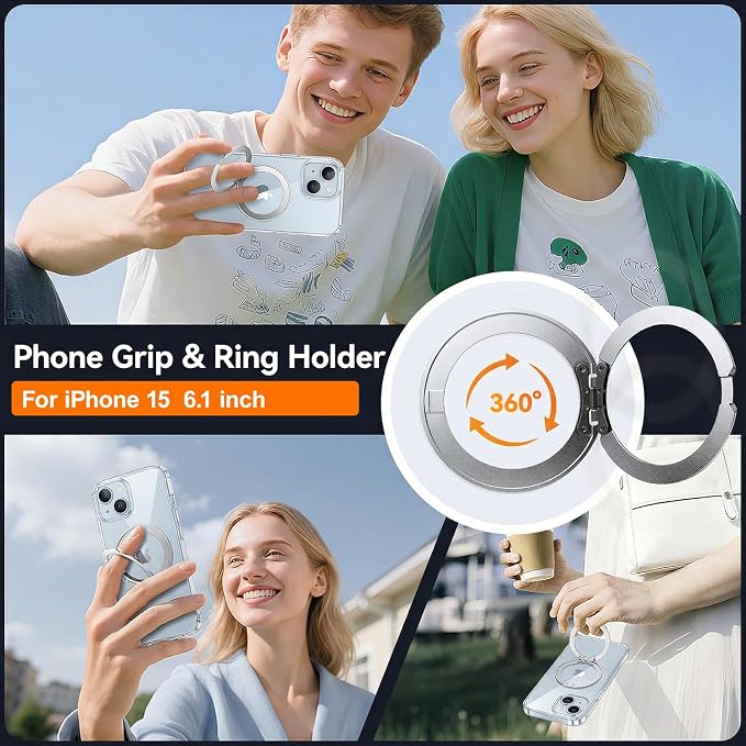 toushion 3 in 1 for iPhone 15 Case Stand |Build in Kickstand, Screen Protector - Image 4