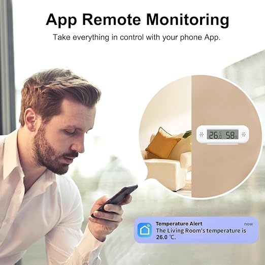Smart Digital Thermometer Hygrometer, WiFi Indoor Temperature Humidity Sensor - Image 3