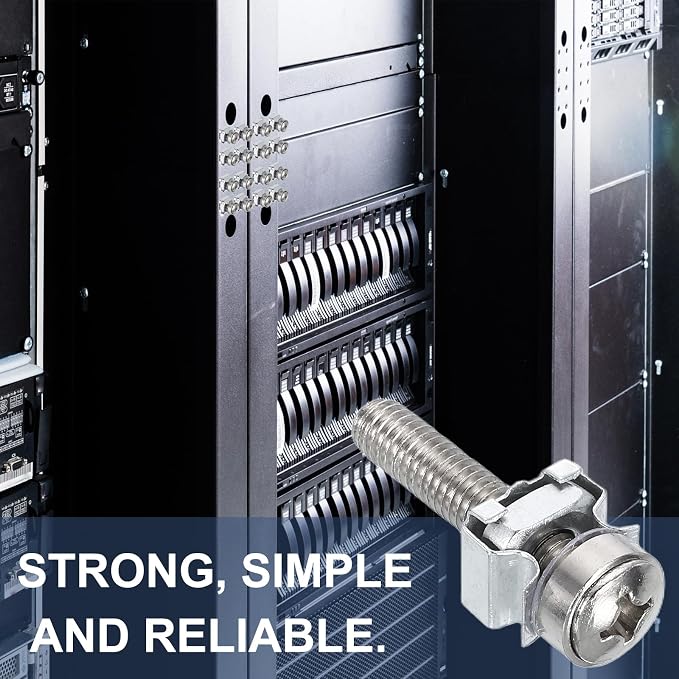 PATIKIL Rack Mount Cage Nut, Carbon Steel Rack Screws Zinc Square Snap-in Cage - Image 4