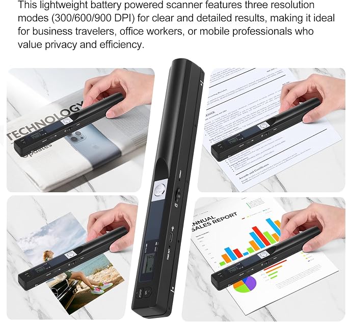 Portable Document Scanner, 900DPI Handheld Scanner Wand - Image 7