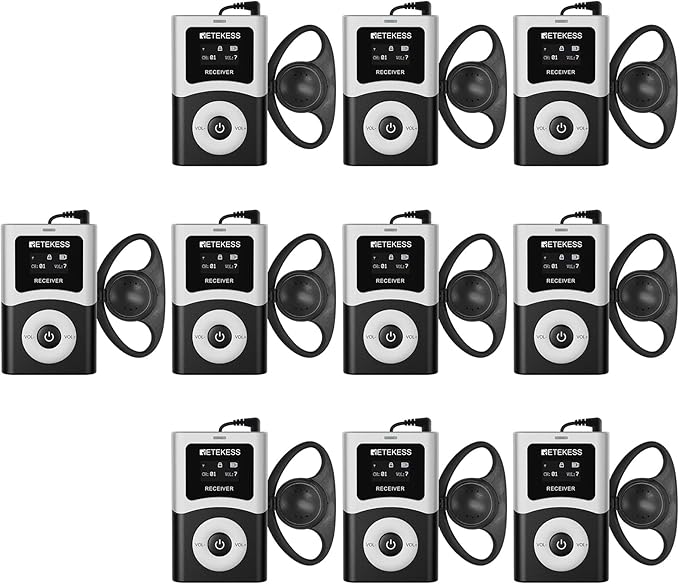 Retekess T130U Audio Tour Guide System, Tour Guide Headsets by Retekess