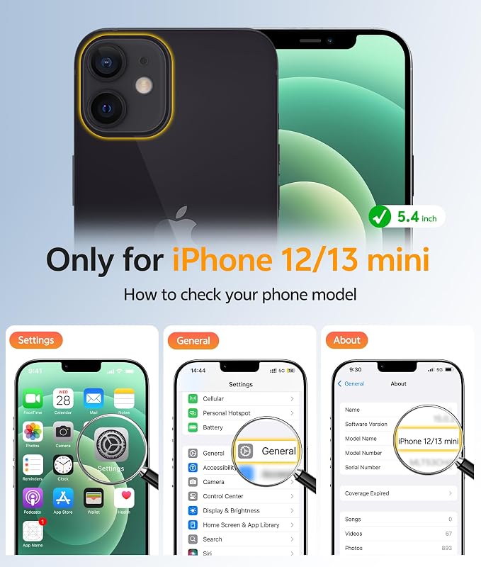 FNTCASE for iPhone 13 Mini Case: for iPhone 12 Mini Case Translucent Matte - Image 2