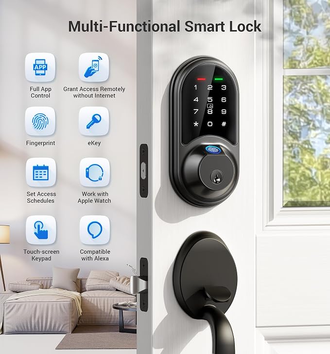 Veise RZ07 Fingerprint Smart Lock, 7-in-1 Smart Locks - Image 4
