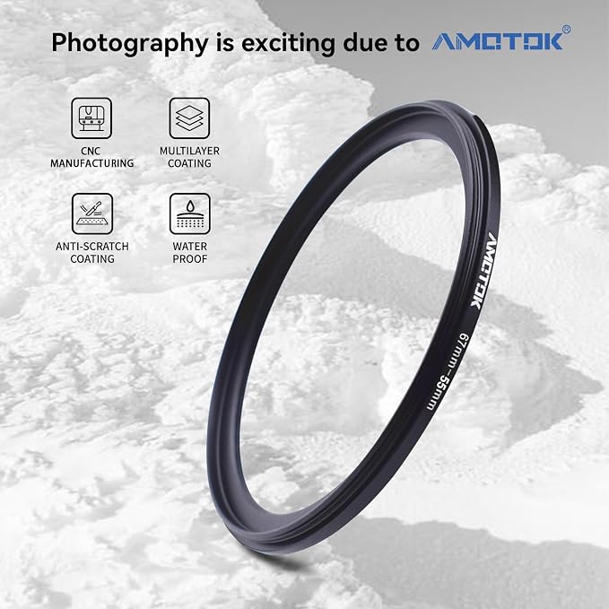 67mm Lens to 55mm Camera Lens Adapter, 67mm-55mm Filter Step-Down Ring - Image 2