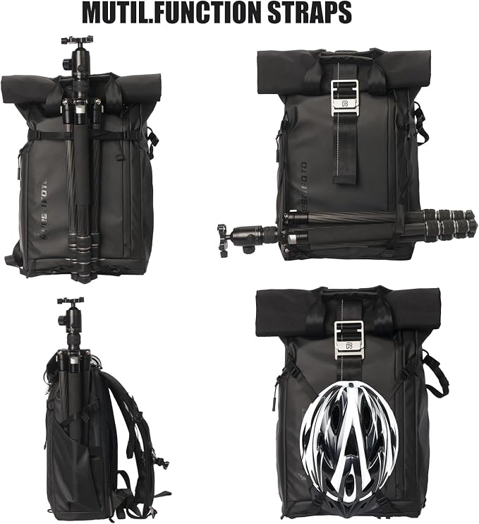 Besnfoto Waterproof Camera Backpack, Rolltop Photography Bag - Image 4