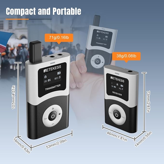 Retekess T130U Audio Tour Guide System, Tour Guide Headsets - Image 4