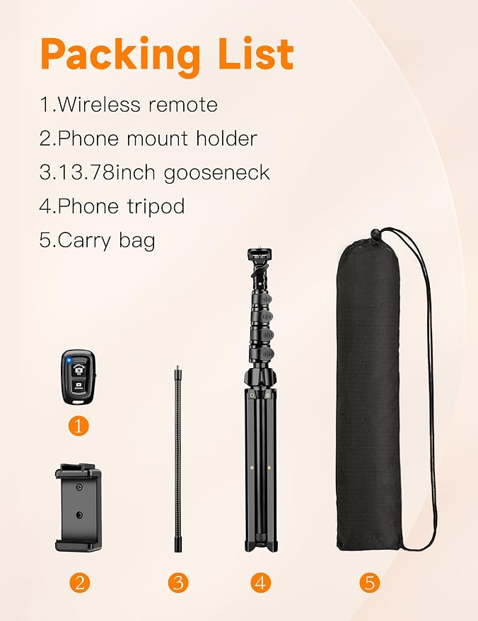Phone Tripod Stand, Portable Phone Stand - Image 8