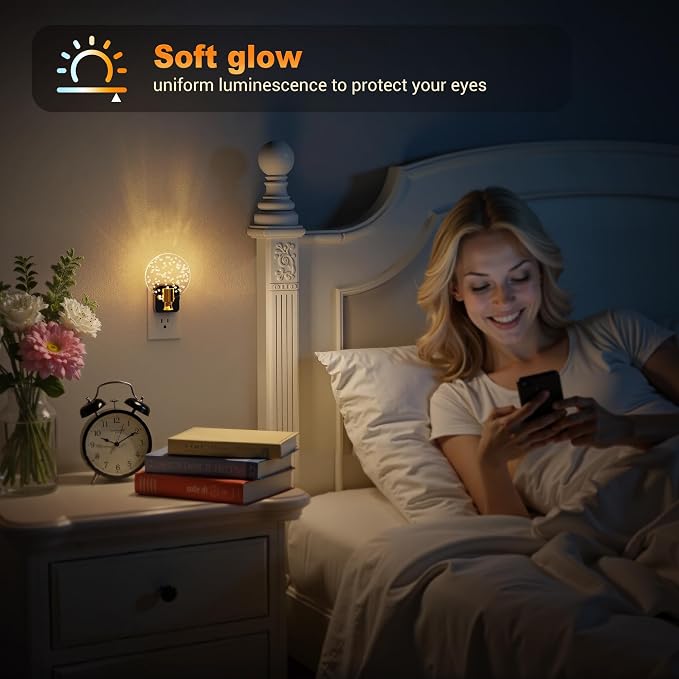 JandCase Night Light, Dimmable Night Lights Plug into Wall, Bubble Nightlight - Image 4