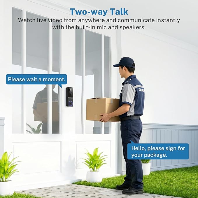 1080p Wireless Wi-Fi Video Doorbell Camera - Image 2