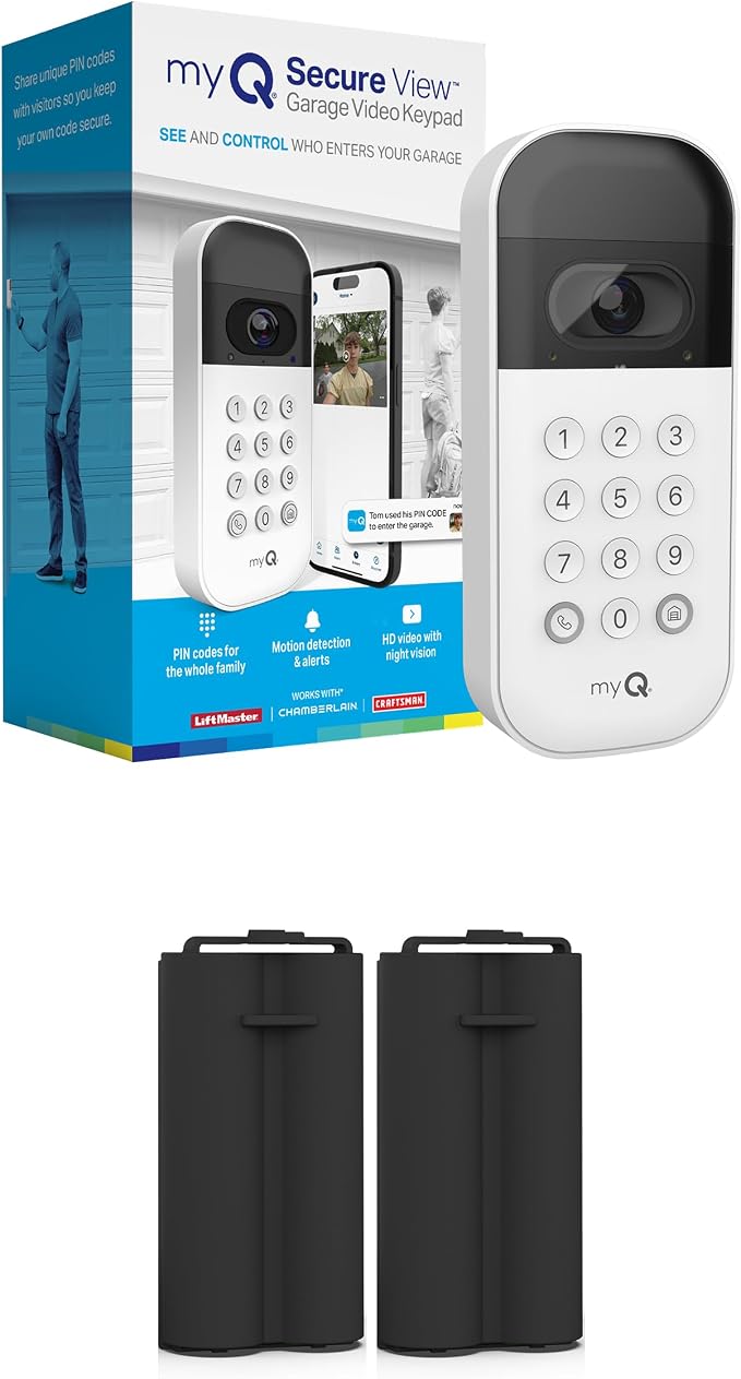 myQ Smart Garage Door Video Keypad + Rechargeable Battery, by Chamberlain%7CmyQ
