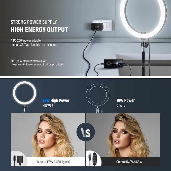 NEEWER 12" 24W Power LED Ring Light - Image 5