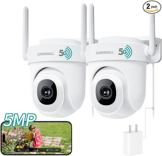 ZUMIMALL 2.5K Wired Cameras for Home Security, 2.4G/5G WiFi Outdoor Security by ZUMIMALL