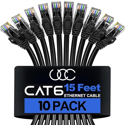 Ultra Clarity Cables Cat 6 Ethernet Cable 15 Feet, Cat6 Patch Cable, High Speed by UltraClarityCables