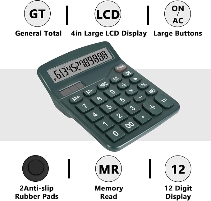 Dark Green Desktop Calculator - Image 4