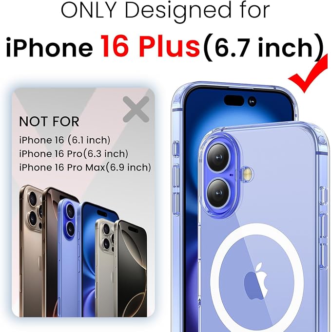 toushion 3 in 1 for iPhone 16 Plus Case Clear | - Image 2