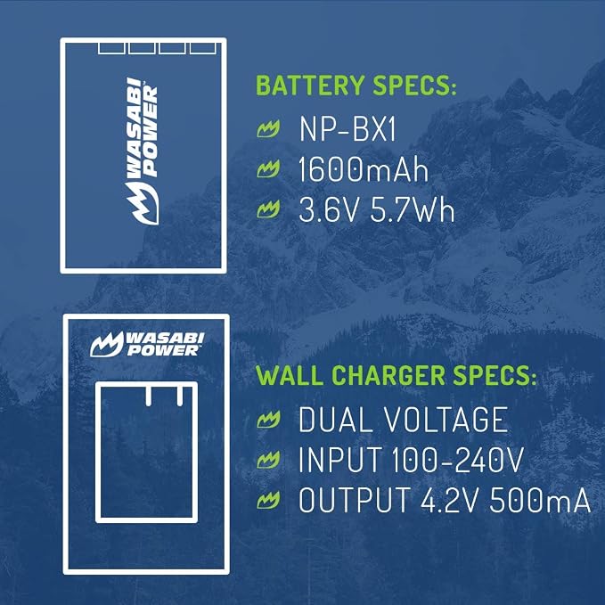 Wasabi Power NP-BX1 Battery and Charger - Image 3