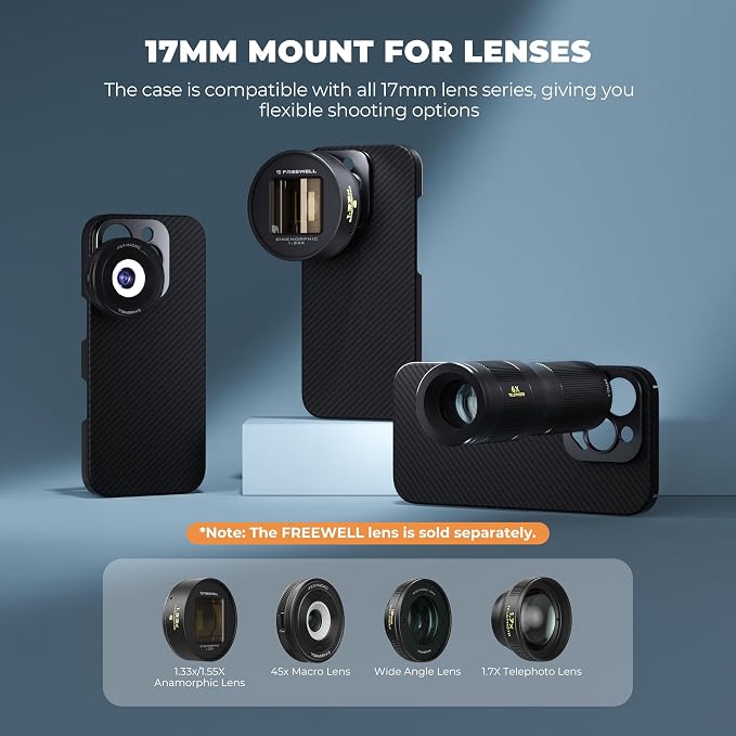 FREEWELL Pro Filmmaker Case for iPhone 16 Pro Max - 17mm Lens & Magnetic Filter - Image 3