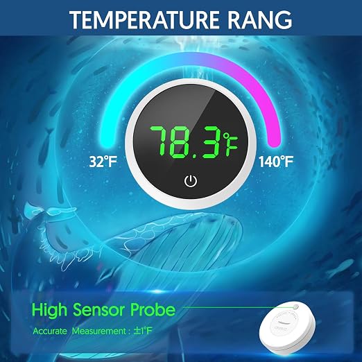 QZQ Fish Tank Thermometer Aquarium Thermometer Wireless Touch Stick Digital - Image 3