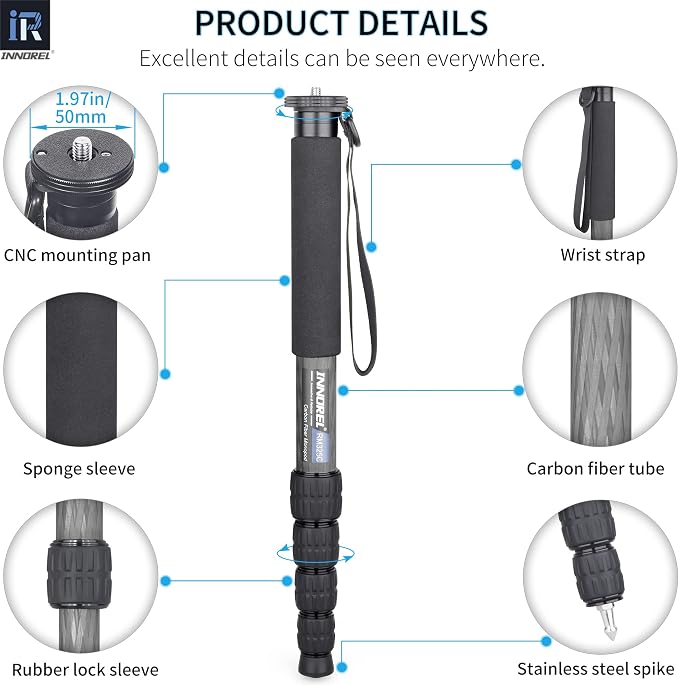 Carbon Fiber Camera Monopod INNOREL RM325C Professional Portable Compact - Image 4