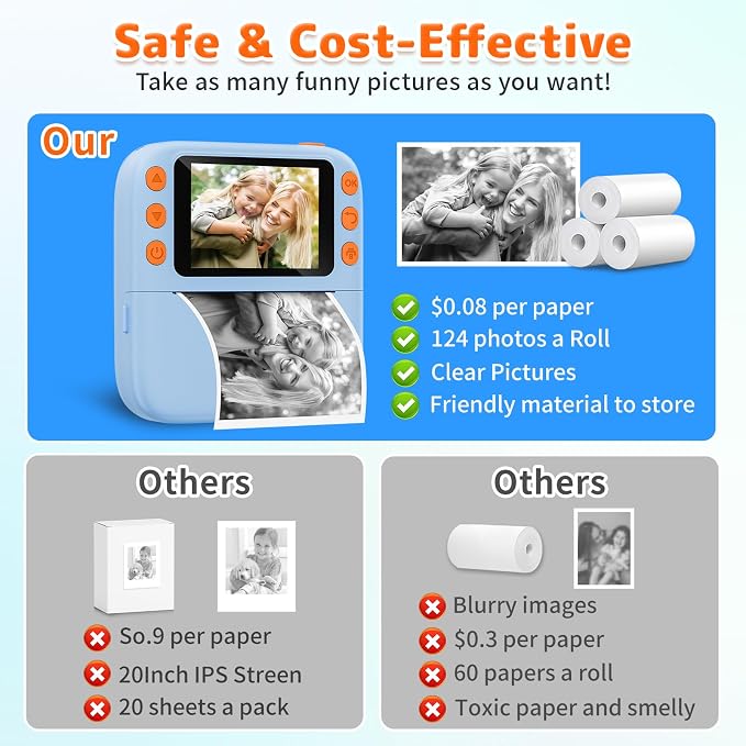 Instant Print Camera for Kids, Christmas Birthday Gifts for Girls Boys - Image 5