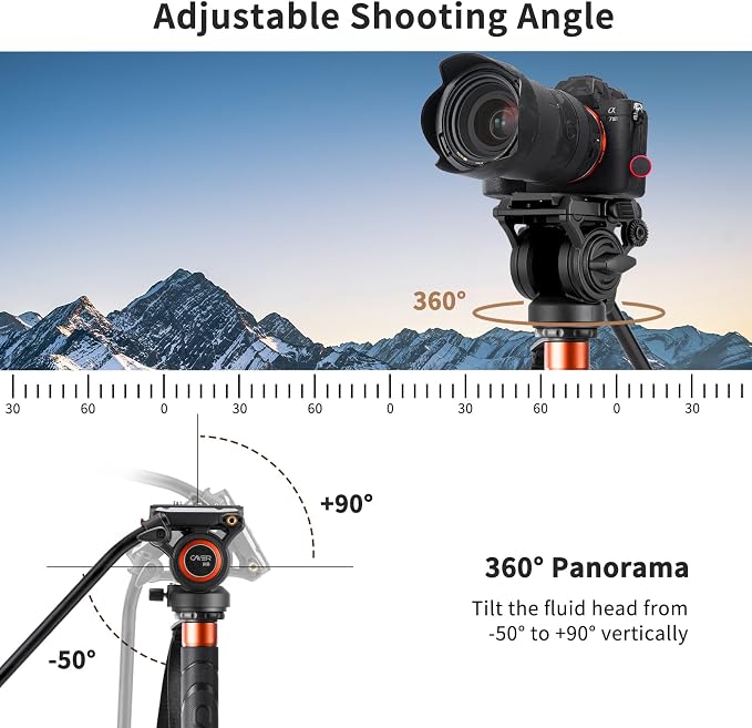 Cayer FP34 Monopod with Feet, 71 inch Aluminum Telescopic Camera Monopod with - Image 2