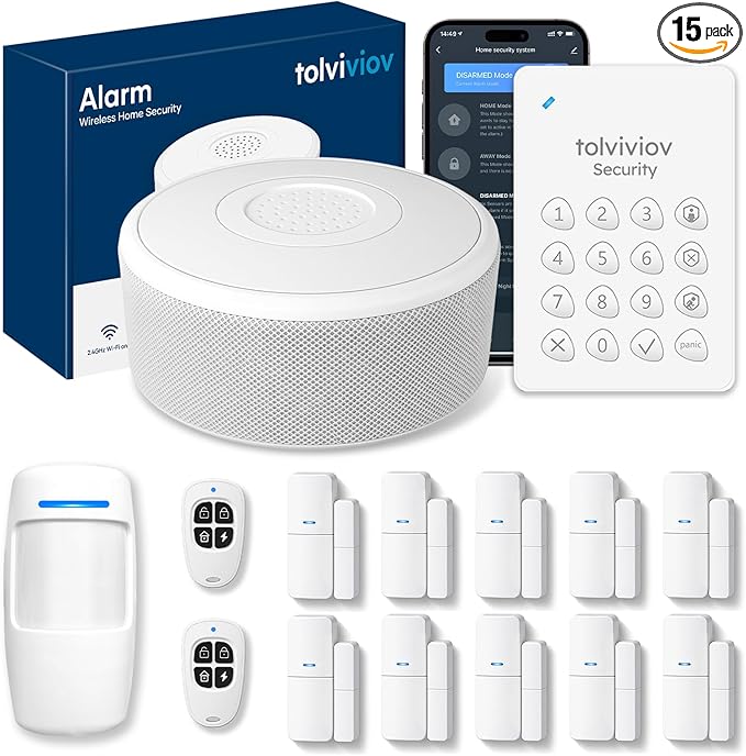 tolviviov Alarm System for Home Security, Door Alarm Systems, App Alerts by tolviviovDirect