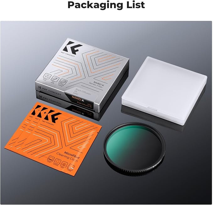 K&F CONCEPT 46mm Black Diffusion 1/4 Filter Mist Cinematic Effect Filter - Image 7