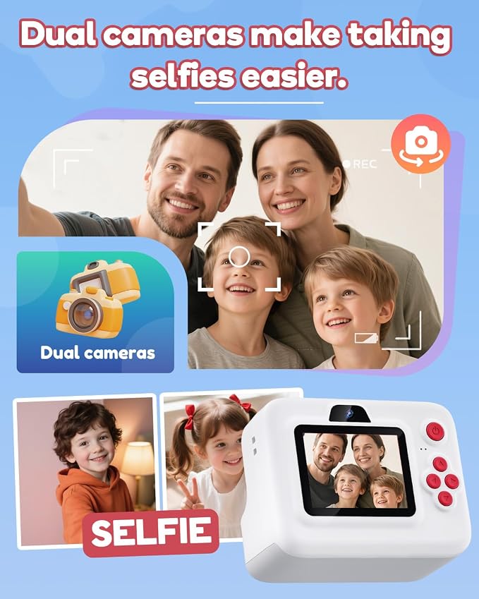 Dylanto Instant Print Camera for Kids, 2.4 Inch Screen Kids Instant Cameras - Image 4