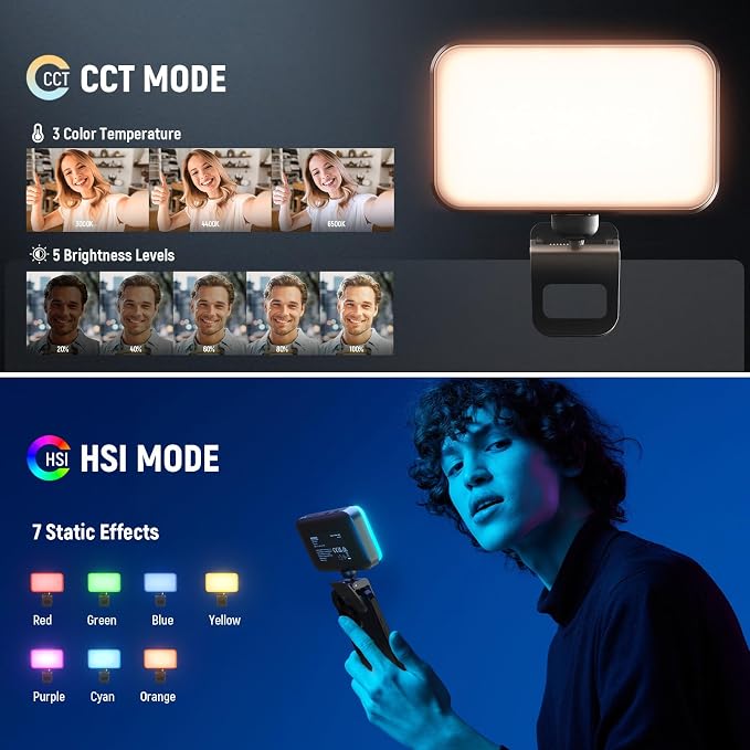 NEEWER Entry Level Version LED RGB Selfie Light, 91 LEDs Plastic Clip on Phone - Image 4
