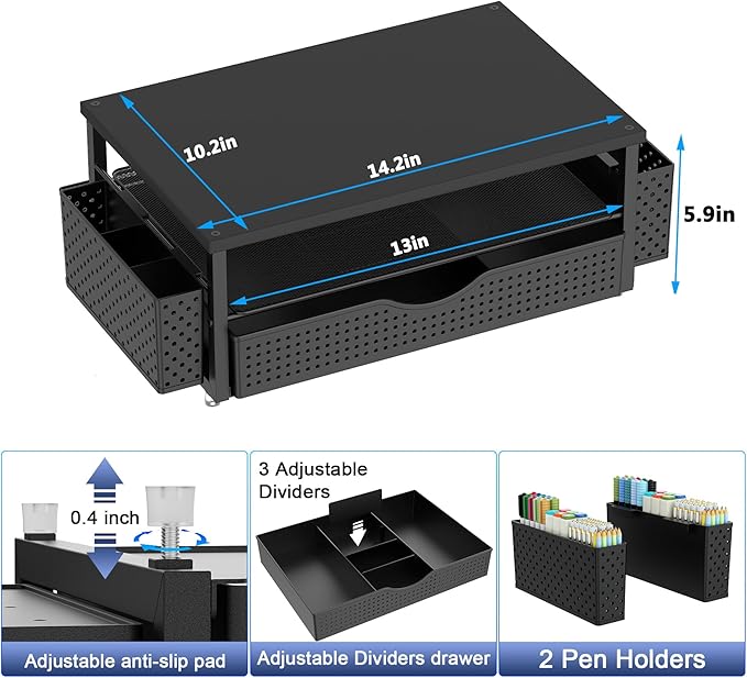 Spacrea Desk Organizer and Accessories, Computer Monitor Stand Riser - Image 5