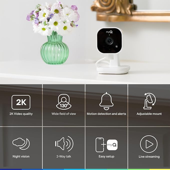 myQ Indoor Plug-in Security Camera Gen 2 – 2K Smart Wi-Fi Camera - Image 2