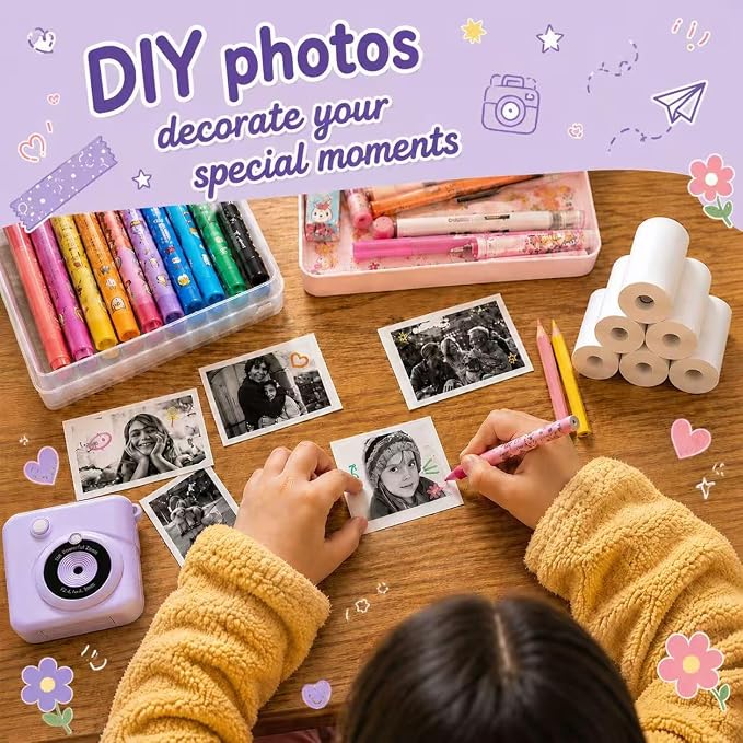 6 Rolls Kids Camera Instant Print Paper Refill-Popikcal Thermal Printer Camera - Image 5