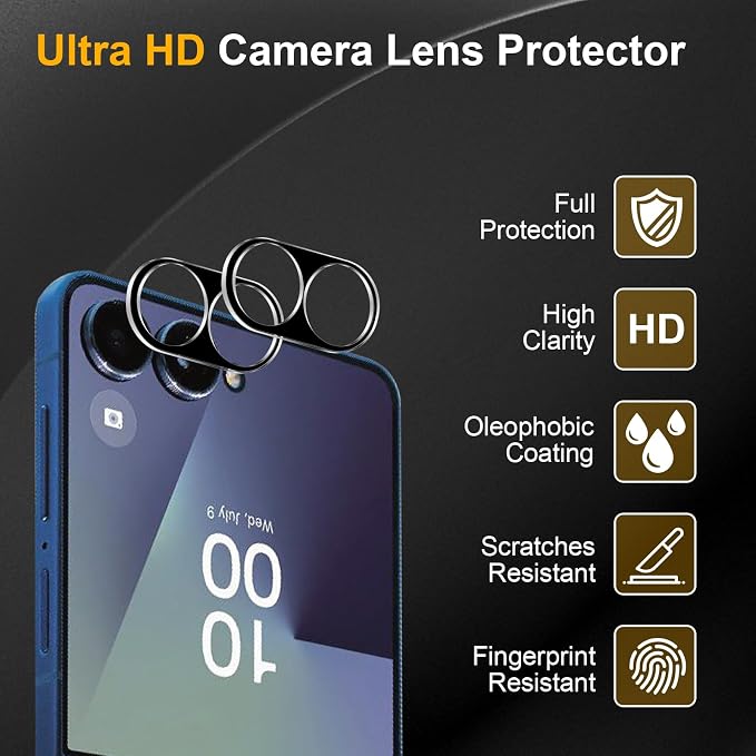 3 Pack Camera Lens Protector for Samsung Galaxy Z Flip 7, Tempered Glass - Image 5