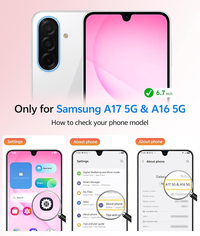 FNTCASE for Galaxy A17/A16 5G Phone Case: for Samsung A17 Cases Matte - Image 2