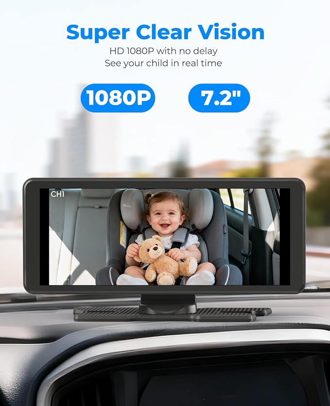 LUCKVIEW BM5PRO 7.2" 1080P HD Baby Car Camera - Image 4