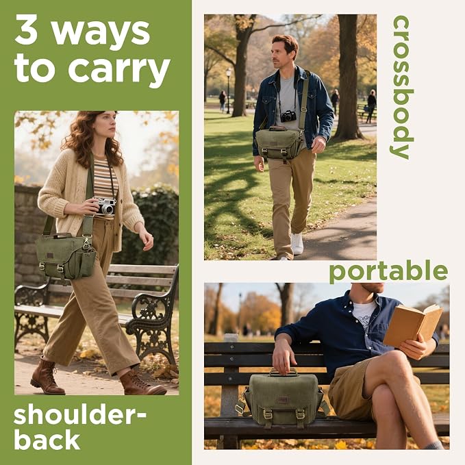 SMRITI Canvas DSLR Camera Bag, Camera Messenger Bag - Image 6
