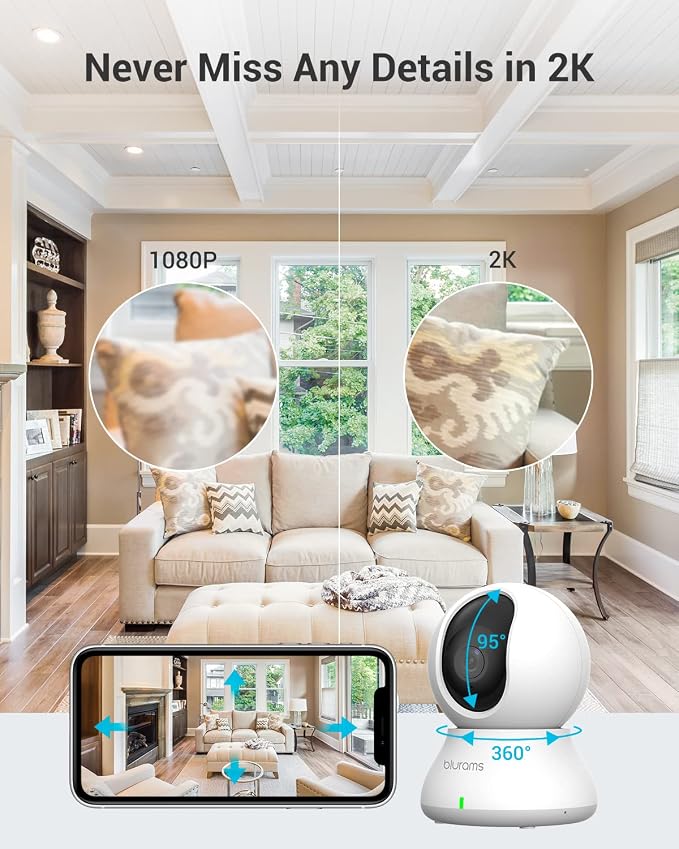 blurams Indoor Cameras for Home Security, 2K Pet Camera - Image 6