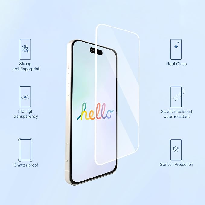 Ailun 3 Pack Screen Protector for iPhone Air + 3 Pack Camera Lens Protector - Image 2