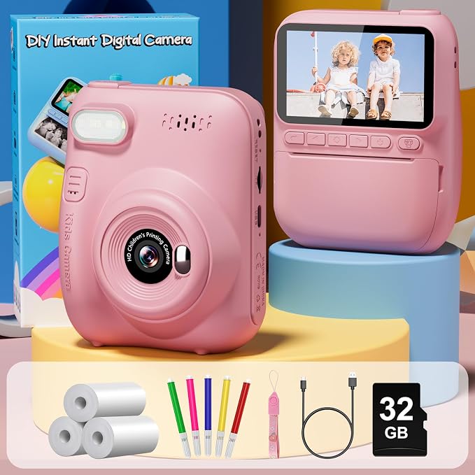 Instant Print Camera for Kids, 3.0" HD 32MP Kids Camera 1080P - Image 7