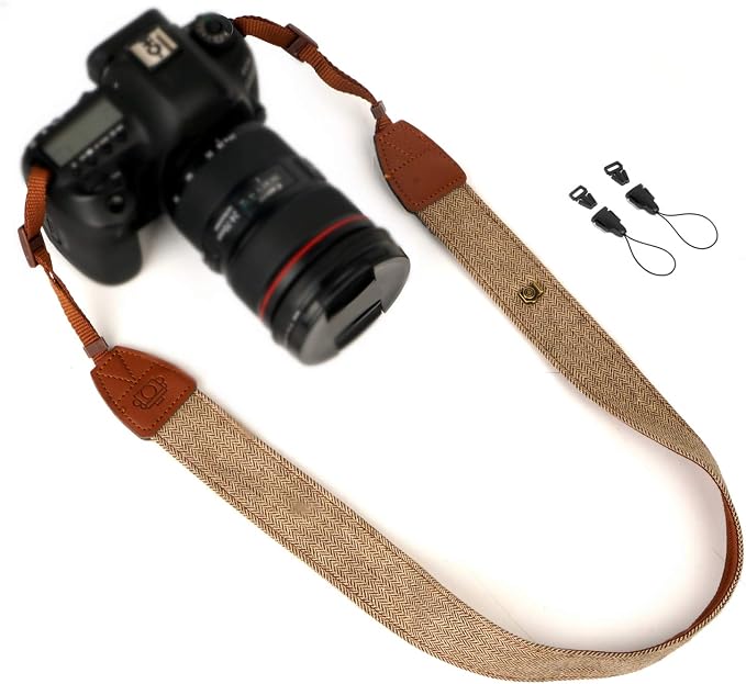 Camera Strap Canvas Brown Shoulder Strap by WANBY